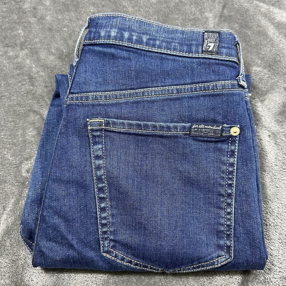 7 For All Mankind Jeans Womens 28 High Waist Cropped Straight Destroyed Hem